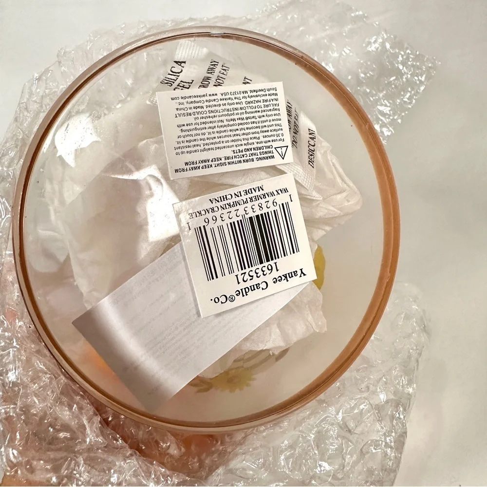Yankee Candle Pumpkin Frosted Glass Tea-Light Wax Warmer Cottagecore Fall